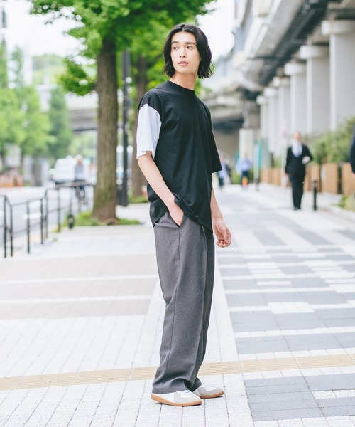 brknhome(ブロークンホーム)の「【BRKNHOME/ブロークンホーム】×【ZERO STAIN/ゼロステイン】コラボ 袖配色 クルーネック Tシャツ(Tシャツ/カットソー・メンズ・ホワイト/ブラック・MEDIUM/LARGE)」の19枚目の写真