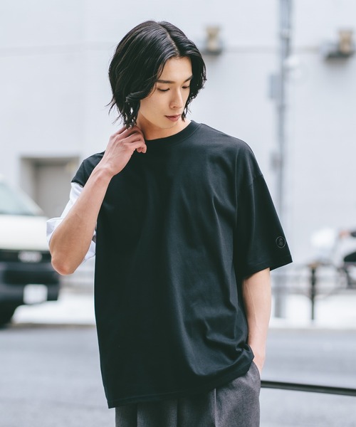 brknhome(ブロークンホーム)の「【BRKNHOME/ブロークンホーム】×【ZERO STAIN/ゼロステイン】コラボ 袖配色 クルーネック Tシャツ(Tシャツ/カットソー・メンズ・ホワイト/ブラック・MEDIUM/LARGE)」の20枚目の写真