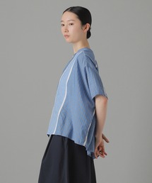 ZUCCa ミックスストライプ 半袖 ブラウス シャツ ZUCCa ミックスストライプ ブラウス 半袖 シャツ