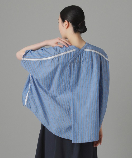 ZUCCa ミックスストライプ 半袖 ブラウス シャツ ZUCCa（ズッカ）の「ミックスストライプ（Tシャツ/カットソー