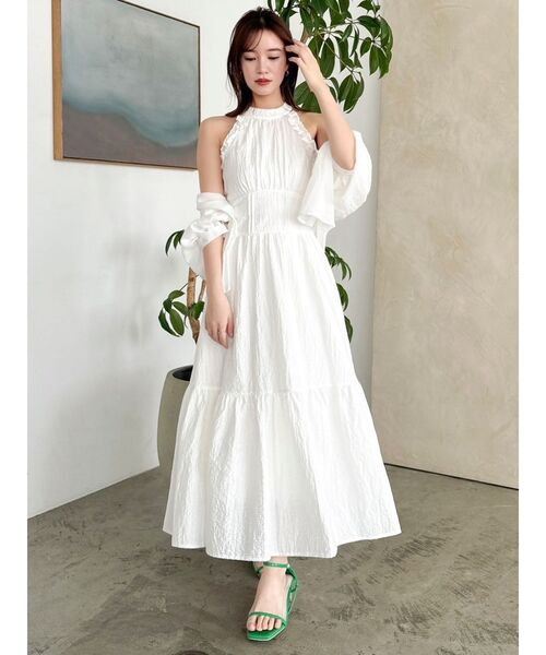 dazzlin（ダズリン）の「アメスリフリルシェイプワンピース（ワンピース・レディース・ブラウン/オフホワイト/イエロー・SMALL/MEDIUM）」の18枚目の写真