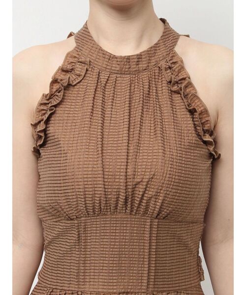 今シーズン品！　アメスリフリルシェイプワンピース　ウエスト一部ゴム：66～73 アメスリフリルシェイプワンピース[品番：MKSW0064422]｜dazzlin