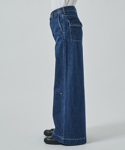 SHAREEF（シャリーフ）の「【SHAREEF】BAGGY DENIM（デニムパンツ・メンズ・ブラック/インディゴブルー・1/2）」の6枚目の写真