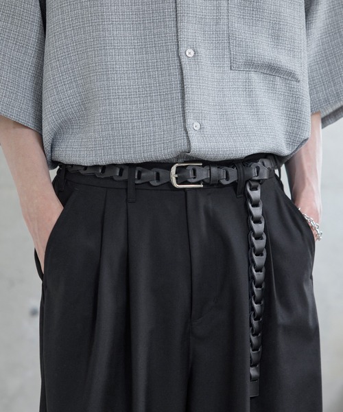 ETELIO(エテリオ)の「本革サークルパーツレザーベルト(ベルト・メンズ・ブラック・F)」の6枚目の写真