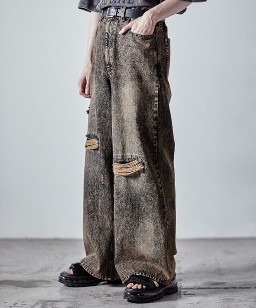 CLEL ヴェイルドダメージデニム CLEL】Veiled Damage Denim / ヴェイルドダメージデニム（デニム