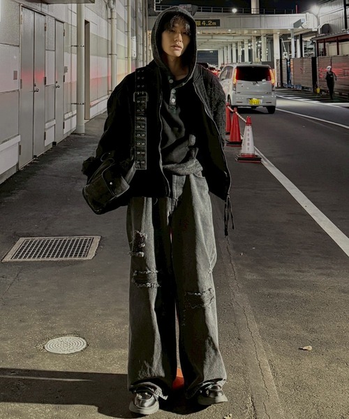 CLEL（クレイル）の「【CLEL】Veiled Damage Denim / ヴェイルドダメージデニム（デニムパンツ・メンズ・ライトブルー/ブルー系2/ブルー系1/ブラック・XS/S/L/M）」の5枚目の写真