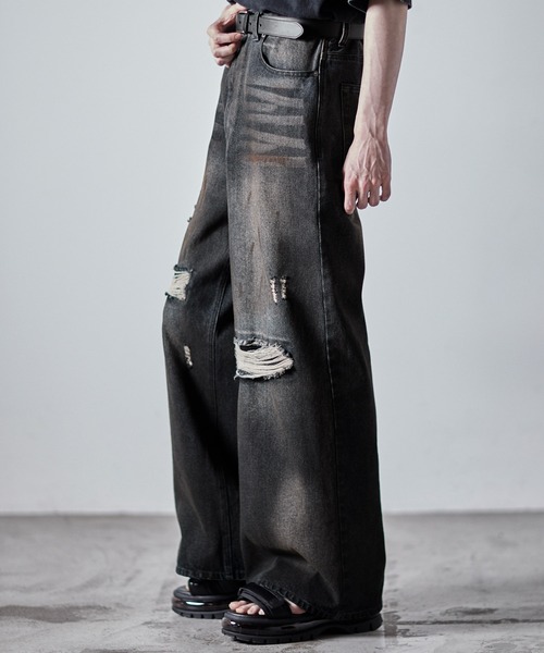 CLEL（クレイル）の「【CLEL】Veiled Damage Denim / ヴェイルド