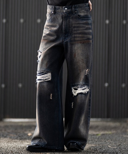 CLEL（クレイル）の「【CLEL】Veiled Damage Denim / ヴェイルド