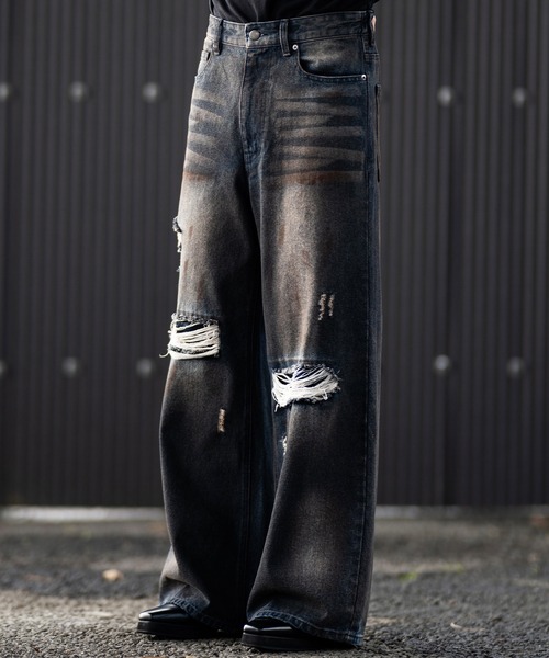 CLEL ヴェイルドダメージデニム CLEL】Veiled Damage Denim / ヴェイルドダメージデニム（デニム