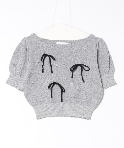 nemne store(ネンネストア)の「カールヤーンリボンニットPO(ニット/セーター・レディース・ネイビー/グレー/アイボリー・フリー)」の9枚目の写真