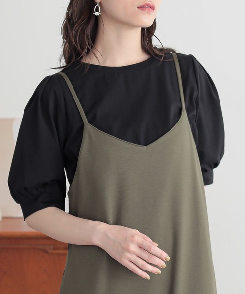 n'OrLABEL(ノアールレーベル)の「【接触冷感】タックパフスリーブカットソー(Tシャツ/カットソー・レディース・ブラック/イエロー/ライトグレー/ブルー・1/2)」の9枚目の写真