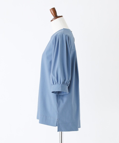n'OrLABEL(ノアールレーベル)の「【接触冷感】タックパフスリーブカットソー(Tシャツ/カットソー・レディース・ブラック/イエロー/ライトグレー/ブルー・1/2)」の21枚目の写真
