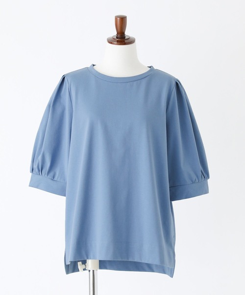 n'OrLABEL(ノアールレーベル)の「【接触冷感】タックパフスリーブカットソー(Tシャツ/カットソー・レディース・ブラック/イエロー/ライトグレー/ブルー・1/2)」の22枚目の写真