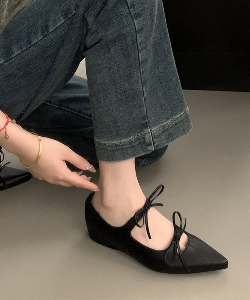 Miniministore（ミニミニストア）の「ダブルリボンパンプス美脚ポインテッドトゥ（パンプス・レディース・ブラック/シルバー/アイボリー・24.5cm/24.0cm/23.5cm/23.0cm/22.5cm）」の9枚目の写真