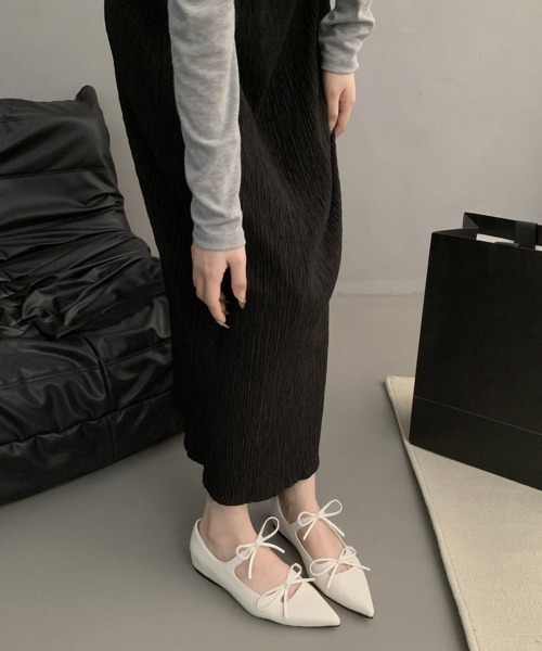 Miniministore（ミニミニストア）の「ダブルリボンパンプス美脚ポインテッドトゥ（パンプス・レディース・ブラック/シルバー/アイボリー・24.5cm/24.0cm/23.5cm/23.0cm/22.5cm）」の12枚目の写真