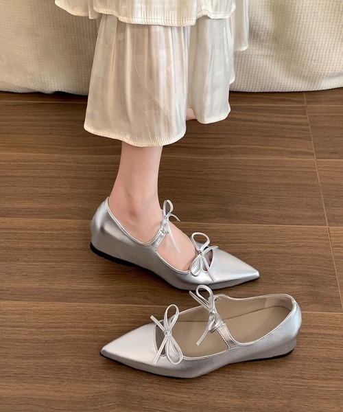 Miniministore（ミニミニストア）の「ダブルリボンパンプス美脚ポインテッドトゥ（パンプス・レディース・ブラック/シルバー/アイボリー・24.5cm/24.0cm/23.5cm/23.0cm/22.5cm）」の13枚目の写真