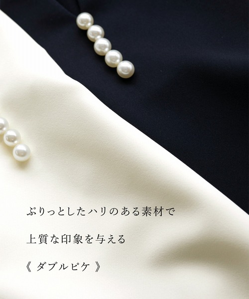 WHITE JOOLA(ホワイトジョーラ)の「UV CUT・速乾・接触冷感・防シワ・ストレッチ・手洗い可【多機能すぎるブラウス】ダブルピケクロス・パール調キーネックデザインブラウス(シャツ/ブラウス・レディース・ネイビー/アイボリー/ベージュ・S/M/L/LL)」の21枚目の写真