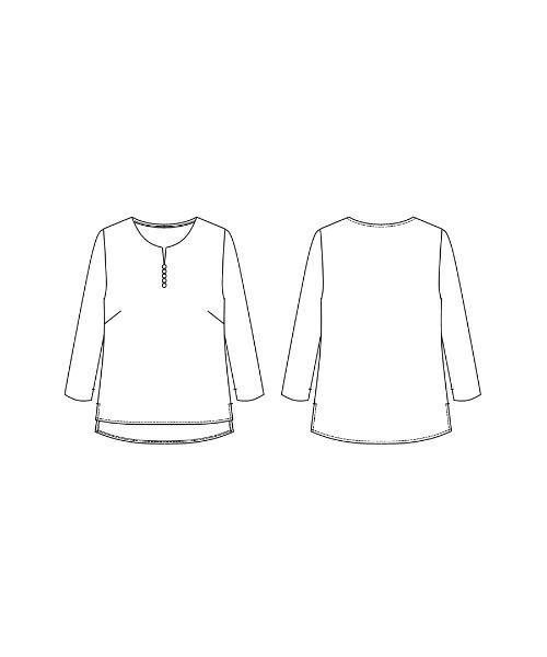 WHITE JOOLA(ホワイトジョーラ)の「UV CUT・速乾・接触冷感・防シワ・ストレッチ・手洗い可【多機能すぎるブラウス】ダブルピケクロス・パール調キーネックデザインブラウス(シャツ/ブラウス・レディース・ネイビー/アイボリー・S/M/L/LL)」の6枚目の写真