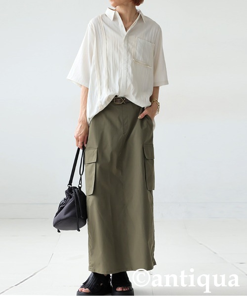 antiqua（アンティカ）の「テープデザインシャツ（シャツ/ブラウス・レディース・ホワイト/ブラック・ONESIZE）」の7枚目の写真