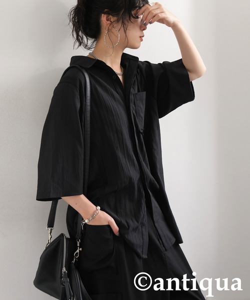 antiqua（アンティカ）の「テープデザインシャツ（シャツ/ブラウス・レディース・ホワイト/ブラック・ONESIZE）」の12枚目の写真