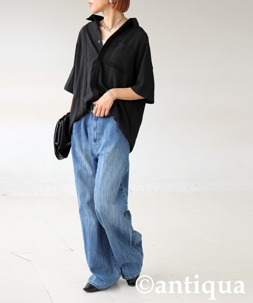 antiqua（アンティカ）の「テープデザインシャツ（シャツ/ブラウス・レディース・ホワイト/ブラック・ONESIZE）」の14枚目の写真
