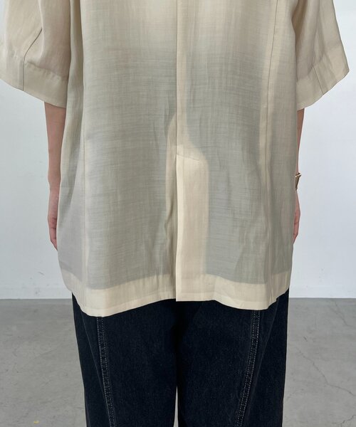 CAPRICIEUX LE'MAGE（カプリシューレマージュ）の「【夏の羽織りに◎】シアー半袖ジャケット（テーラードジャケット・レディース・ブラック/ベージュ・FREE）」の6枚目の写真