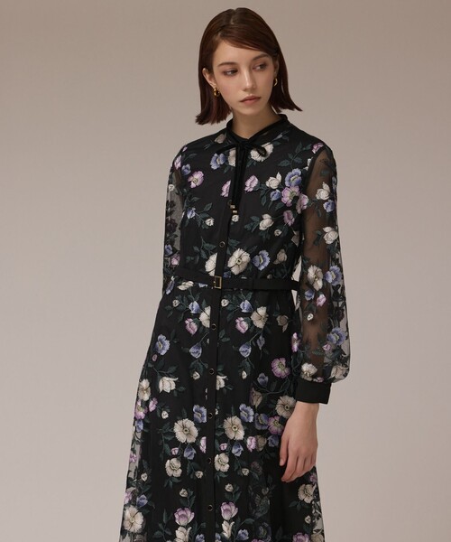 マルチ刺繍フレアワンピース（ワンピース）｜GRACE CONTINENTAL