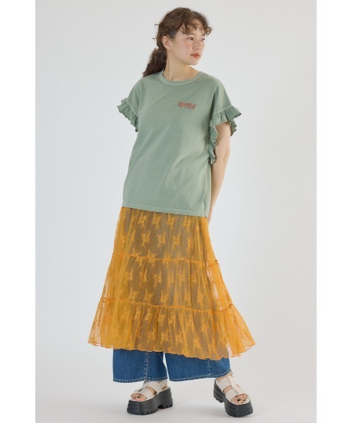 RODEO CROWNS WIDE BOWL（ロデオクラウンズワイドボウル）の「レースティアードスカート（スカート・レディース・オレンジ/ブラック/オフホワイト・FREE）」の21枚目の写真