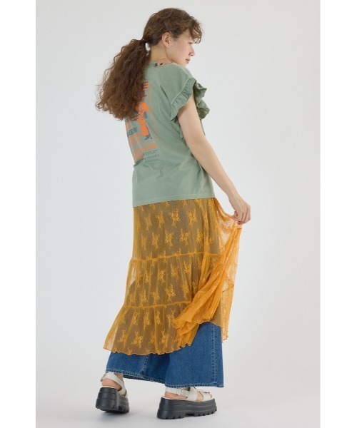 RODEO CROWNS WIDE BOWL（ロデオクラウンズワイドボウル）の「レースティアードスカート（スカート・レディース・オレンジ/ブラック/オフホワイト・FREE）」の20枚目の写真