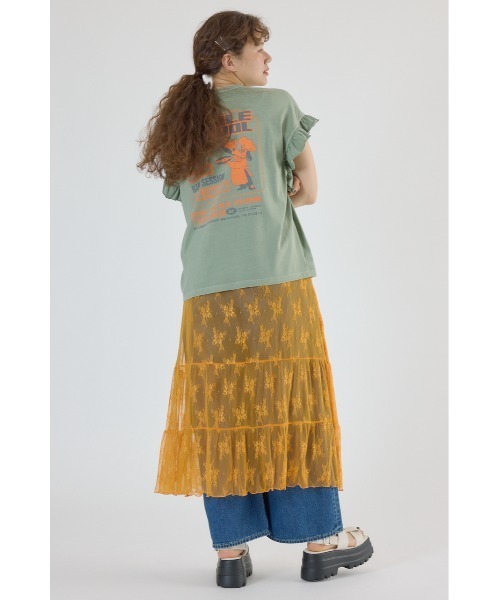 RODEO CROWNS WIDE BOWL（ロデオクラウンズワイドボウル）の「レースティアードスカート（スカート・レディース・オレンジ/ブラック/オフホワイト・FREE）」の19枚目の写真