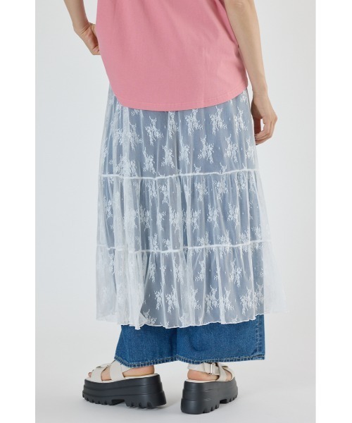 RODEO CROWNS WIDE BOWL（ロデオクラウンズワイドボウル）の「レースティアードスカート（スカート・レディース・オレンジ/ブラック/オフホワイト・FREE）」の15枚目の写真