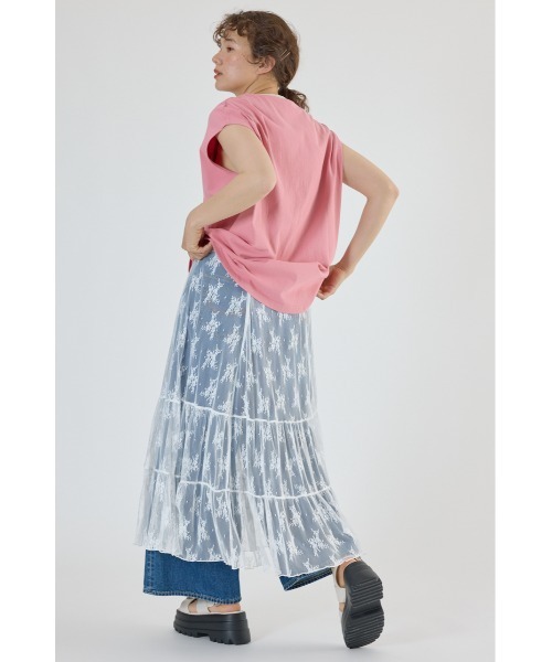 RODEO CROWNS WIDE BOWL（ロデオクラウンズワイドボウル）の「レースティアードスカート（スカート・レディース・オレンジ/ブラック/オフホワイト・FREE）」の11枚目の写真