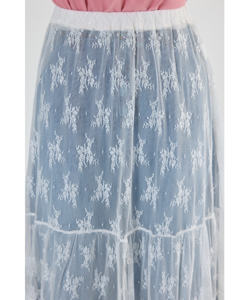 RODEO CROWNS WIDE BOWL（ロデオクラウンズワイドボウル）の「レースティアードスカート（スカート・レディース・オレンジ/ブラック/オフホワイト・FREE）」の6枚目の写真