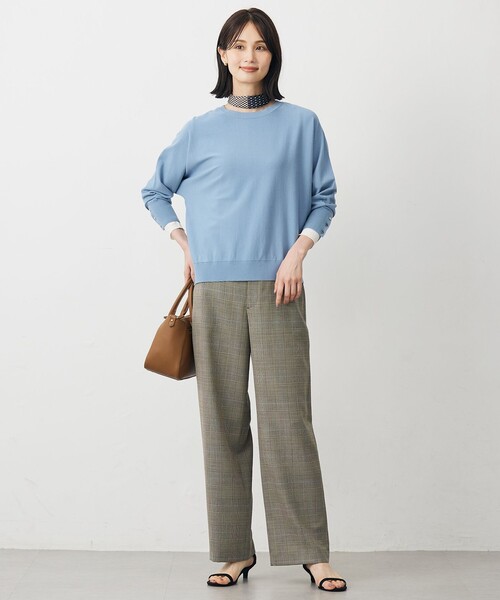 J.PRESS(ジェイプレス)の「モナベールツイル チェック ワイド パンツ(その他パンツ・レディース・ブラウン系3・T17/T15/T13)」の7枚目の写真