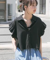 ITEMS URBANRESEARCH | フリルリネンショートブラウス(シャツ/ブラウス)