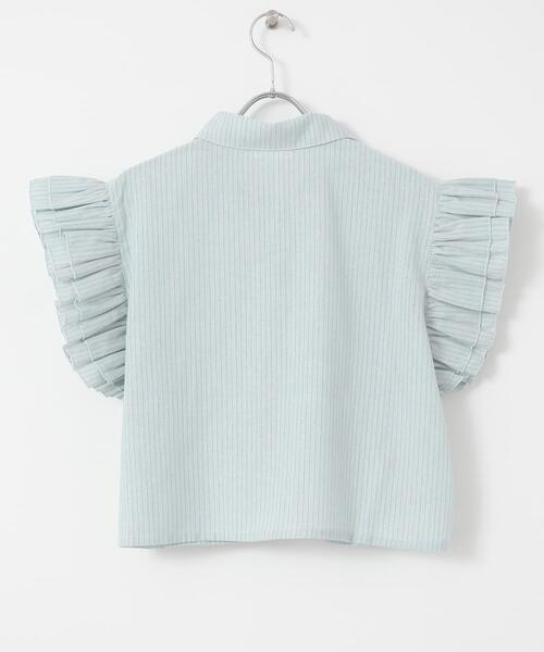 ITEMS URBANRESEARCH(アイテムズ アーバンリサーチ)の「フリルリネンショートブラウス(シャツ/ブラウス・レディース・ブラック/ストライプ/ホワイト・FREE)」の6枚目の写真