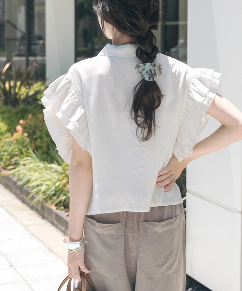 【アイテムズ アーバンリサーチ（レディース）】フリルショートブラウス URBAN RESEARCH ITEMS｜フリルスキッパーブラウス | Rakuten