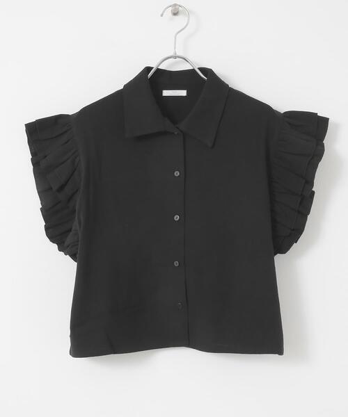 ITEMS URBANRESEARCH(アイテムズ アーバンリサーチ)の「フリルリネンショートブラウス(シャツ/ブラウス・レディース・ブラック/ストライプ/ホワイト・FREE)」の17枚目の写真