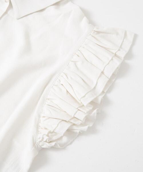 ITEMS URBANRESEARCH(アイテムズ アーバンリサーチ)の「フリルリネンショートブラウス(シャツ/ブラウス・レディース・ブラック/ストライプ/ホワイト・FREE)」の16枚目の写真