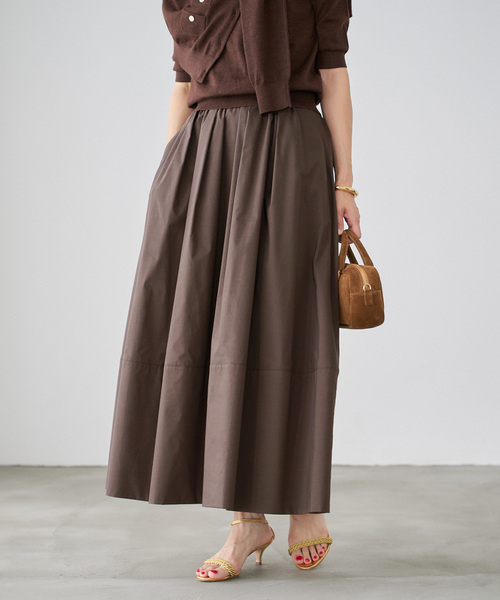 IENA(イエナ)の「タフタトリミングスカート(スカート・レディース・ブラウン/ネイビー/ボルドー・34/36/38)」の13枚目の写真