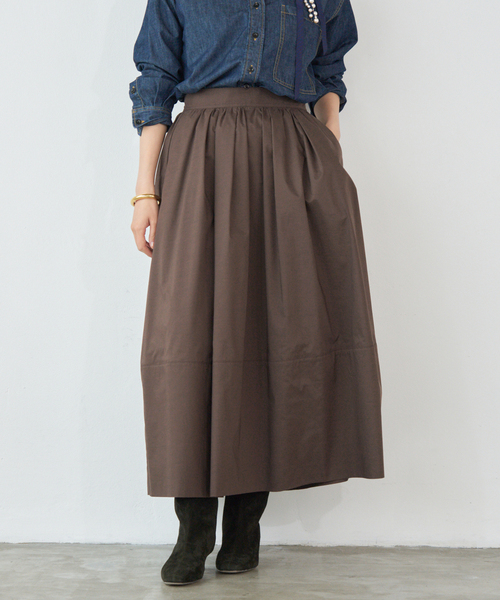 IENA(イエナ)の「タフタトリミングスカート(スカート・レディース・ブラウン/ネイビー/ボルドー・34/36/38)」の17枚目の写真