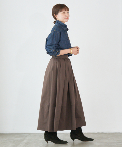 IENA(イエナ)の「タフタトリミングスカート(スカート・レディース・ブラウン/ネイビー/ボルドー・34/36/38)」の22枚目の写真