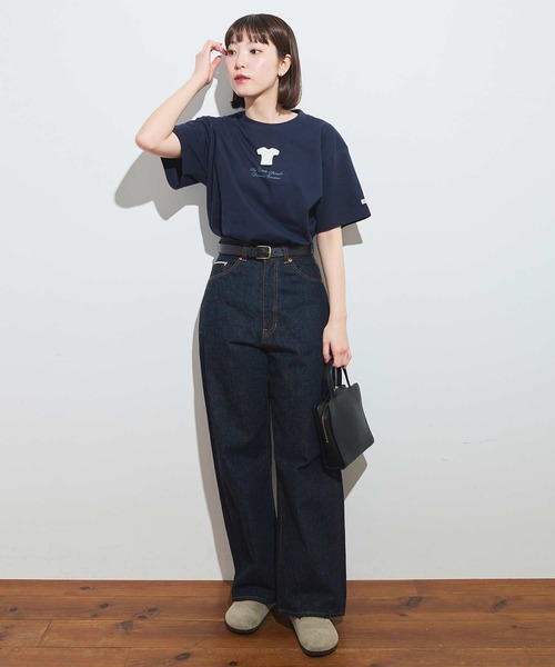 fig Ｌondon（フィグロンドン）の「●My little friend Tshirt（Tシャツ/カットソー・レディース・ネイビー/アイボリー・FREE）」の19枚目の写真