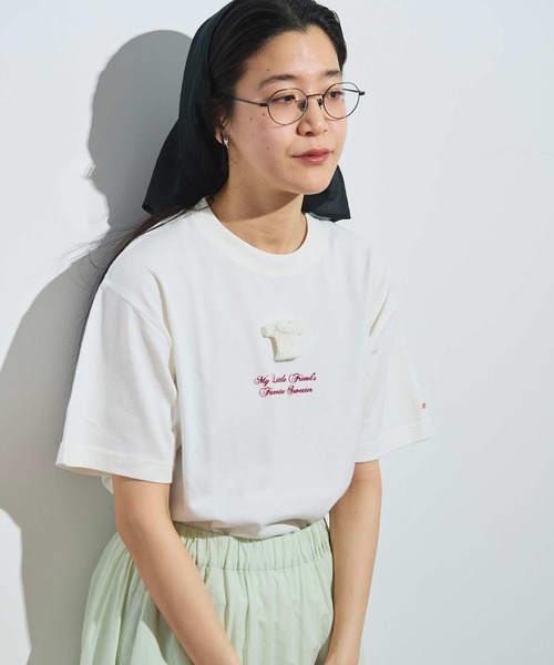 fig Ｌondon（フィグロンドン）の「●My little friend Tshirt（Tシャツ/カットソー・レディース・ネイビー/アイボリー・FREE）」の21枚目の写真