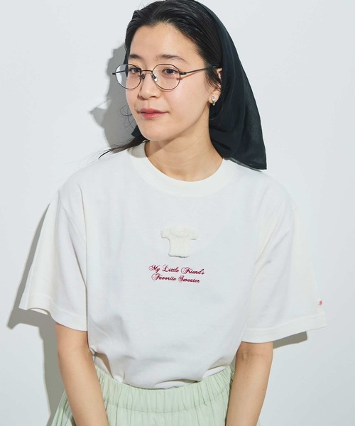 fig Ｌondon（フィグロンドン）の「●My little friend Tshirt（Tシャツ/カットソー・レディース・ネイビー/アイボリー・FREE）」の4枚目の写真
