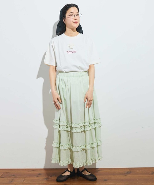 fig Ｌondon（フィグロンドン）の「●My little friend Tshirt（Tシャツ/カットソー・レディース・ネイビー/アイボリー・FREE）」の14枚目の写真