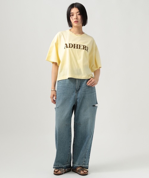 BAYFLOW(ベイフロー)の「シンプルロゴショートTシャツ(Tシャツ/カットソー・レディース・ライトピンク/ライトブルー/オフホワイト/ライトイエロー・FREE)」の9枚目の写真