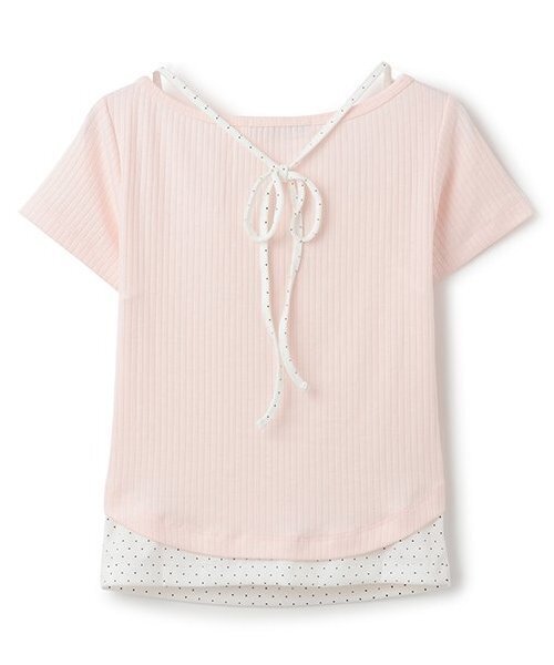 Mi-je（ミジェ）の「ViVi9月号掲載ドットキャミレイヤードトップス【韓国ファッション】（Tシャツ/カットソー・レディース・クリーム/ピンク/モカ・F）」の14枚目の写真