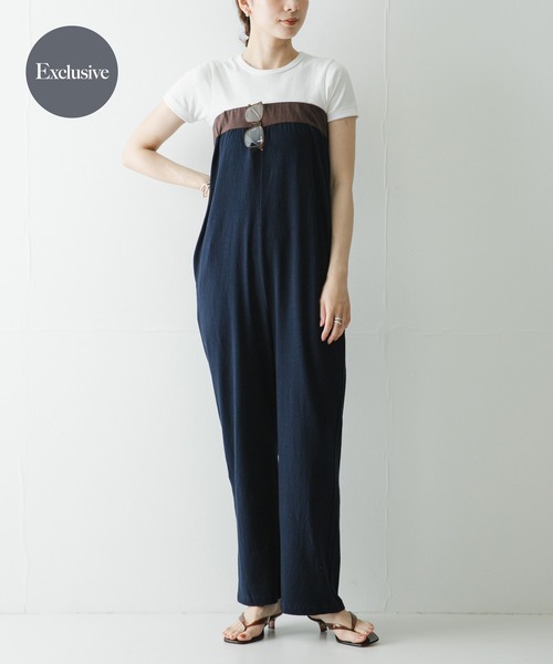 URBAN RESEARCH(アーバンリサーチ)の「『別注』onit×URBAN RESEARCH ベアトップオールインワン(サロペット/オーバーオール・レディース・ブラック/ネイビー・FREE)」の1枚目の写真
