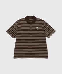 ADAM ET ROPÉ 半袖ポロシャツ サックス/ブラウン ADAM ET ROPE'｜アダムエロペのポロシャツ（ブラウン/茶色系